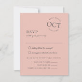 Moderne Datum Seal Blush Roze Bruiloft RSVP Save The Date (Voorkant)