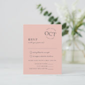 Moderne Datum Seal Blush Roze Bruiloft RSVP Save The Date (Staand voorkant)