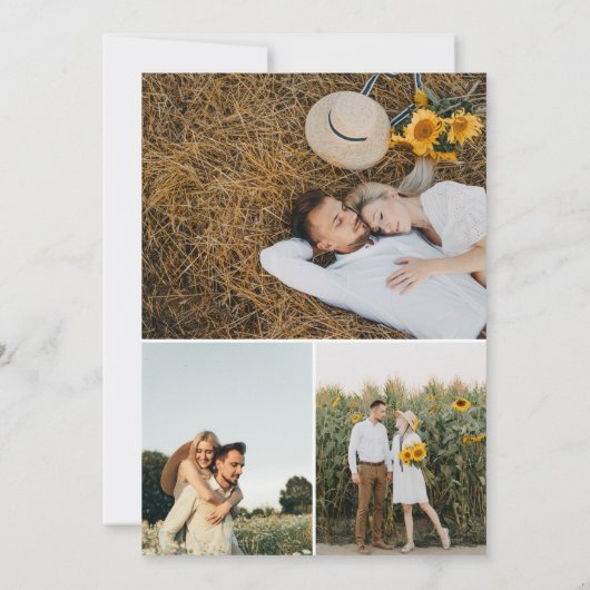 Moderne datum typografie foto save the date (Achterkant)