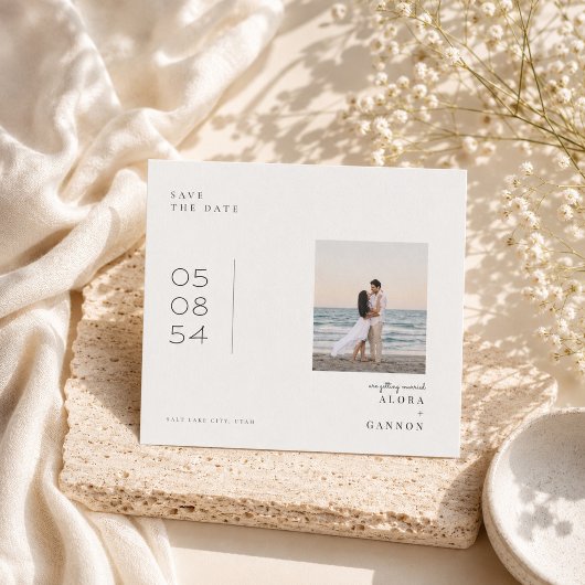 Moderne datumlay-out save the date kaart.