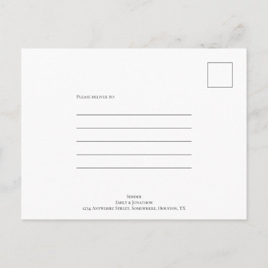 Moderne datumnummertypografie grijs aankondigingskaart (Achterkant)