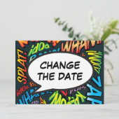 Moderne datumwijziging Leuke spraakballon Save The Date (Staand voorkant)