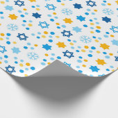 Moderne Davidster Hanukka Inpakpapier (Hoek)
