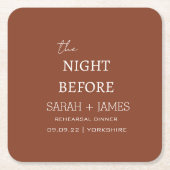 Moderne de avond voor de repetitie dinerfeest kartonnen onderzetters (Voorkant)