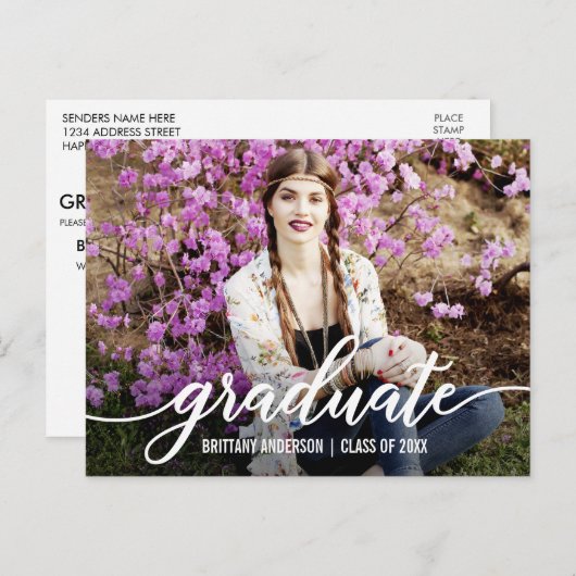 Moderne de Uitnodiging van de Foto van de GraduPar (Voorkant / Achterkant)