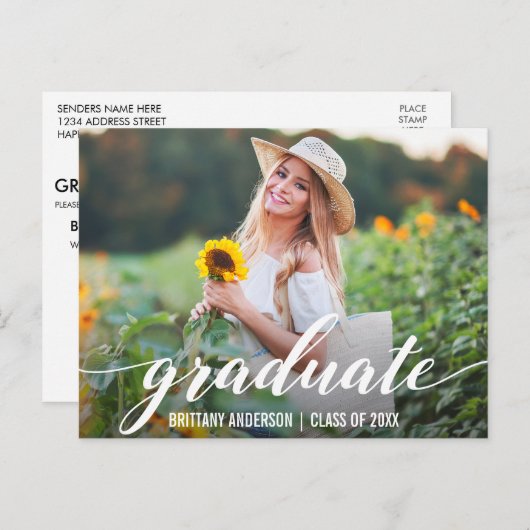 Moderne de Uitnodiging van de Partij van de Gradua (Voorkant / Achterkant)