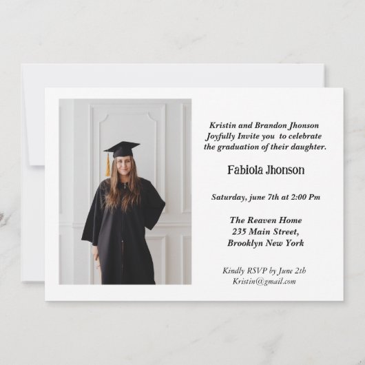 Moderne de uitnodiging van het afstuderen van de m (Achterkant)