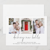 Moderne Decing New Halls 3 Foto's Kerstmis Feestdagenkaart (Voorkant / Achterkant)