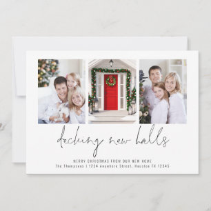 Moderne Decking New Halls 3 foto's Kerstmis Feestdagenkaart