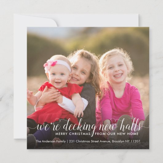 Moderne Decking Nieuwe Hallen Foto Vakantie Verhui Aankondiging (Voorkant)