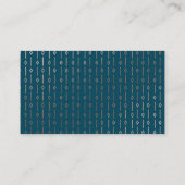 Moderne Deco Blauwgroen Blauw Roos Gouden Bruiloft Informatiekaartje (Achterkant)