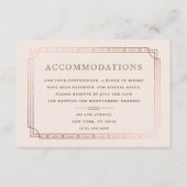 Moderne Deco Blush Roos Gouden Bruiloft Accommodat Informatiekaartje (Voorkant)