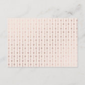 Moderne Deco Blush Roos Gouden Bruiloft Accommodat Informatiekaartje (Achterkant)