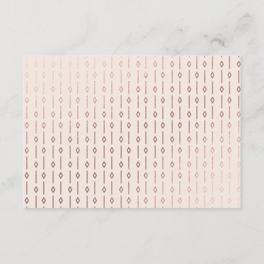 Moderne Deco Blush Roos Gouden Bruiloft Accommodat Informatiekaartje (Achterkant)