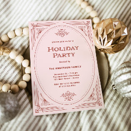 Moderne deco | Elegant Roze en Rode feestdag Kaart