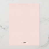 Moderne deco | Elegant Roze Vakantie Party Roos Go Folie Uitnodiging (Achterkant)