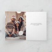 Moderne deco | Elegant zwart met foto Feestdagen Kaart (Binnen)