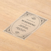 Moderne deco | Elegante bruiloft Acryl Uitnodigingen (Laagn)