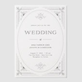 Moderne deco | Elegante bruiloft Vellum Uitnodigingen (Voorkant)