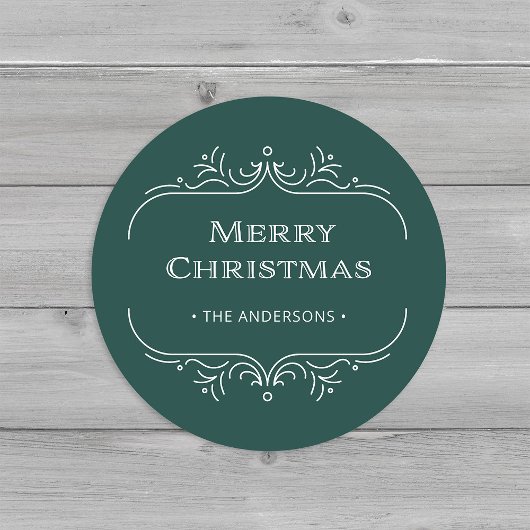 Moderne deco | Elegante groene vrolijke kerst Ronde Sticker