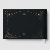 Moderne deco | Elegante zwart en goud folie bruilo Gastenboek (Achterkant)