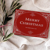 Moderne deco | Feestelijk rood en foto Kerstmis Folie Feestdagenkaart