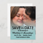 Moderne Deco Foto Sla de datum Briefkaarten (Voorkant / Achterkant)