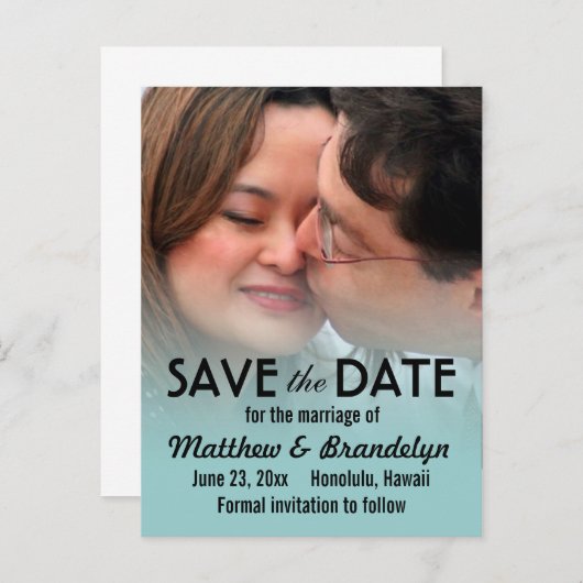 Moderne Deco Foto Sla de datum Briefkaarten (Voorkant / Achterkant)