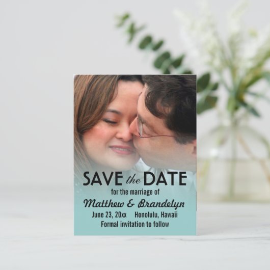 Moderne Deco Foto Sla de datum Briefkaarten (Staand voorkant)