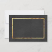 Moderne deco Gold- en zwarte RSVP-kaarten RSVP Kaartje (Achterkant)