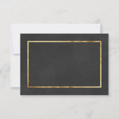 Moderne deco Gold- en zwarte RSVP-kaarten RSVP Kaartje (Achterkant)