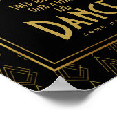 Moderne deco Gold- en zwarte teenslippers Poster (Hoek)