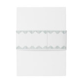 Moderne Deco Licht Zilver Wit en Groen Monogrammen Uitnodigingen Wikkel (Achterkant Voorbeeld)