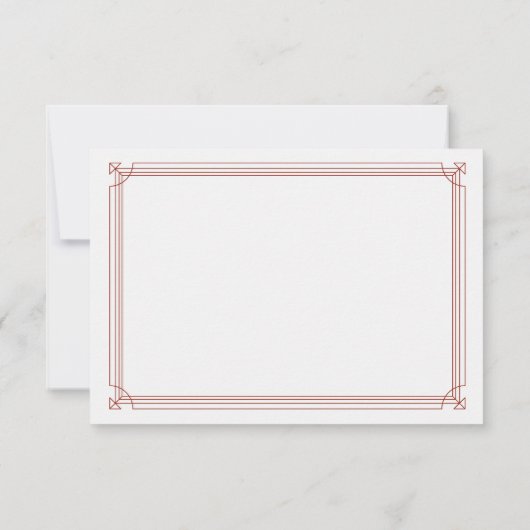 Moderne deco | Licht zilver wit met rode bruiloft RSVP Kaartje (Achterkant)