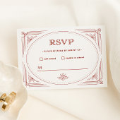 Moderne deco | Licht zilver wit met rode bruiloft RSVP Kaartje