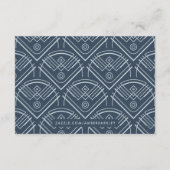 Moderne deco Lijst RSVP Enclosure Kaart - blauw (Achterkant)