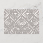 Moderne deco Lijst RSVP Enclosure Kaart - Wit (Achterkant)