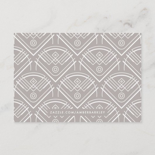 Moderne deco Lijst RSVP Enclosure Kaart - Wit (Achterkant)