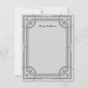 Moderne deco Lijst Stationery Note Kaart - Grijs