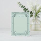 Moderne deco Lijst Stationery Note Kaart - Groen (Staand voorkant)