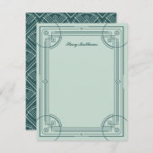Moderne deco Lijst Stationery Note Kaart - Groen (Voorkant / Achterkant)