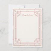 Moderne deco Lijst Stationery Note Kaart - Roos (Voorkant)