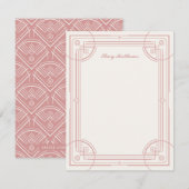 Moderne deco Lijst Stationery Note Kaart - Roos (Voorkant / Achterkant)