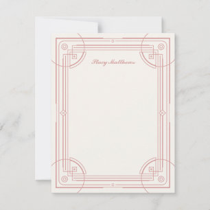 Moderne deco Lijst Stationery Note Kaart - Roos