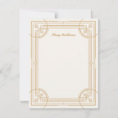 Moderne deco Lijst Stationery Note Kaart - Tan (Voorkant)