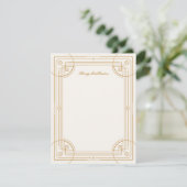 Moderne deco Lijst Stationery Note Kaart - Tan (Staand voorkant)