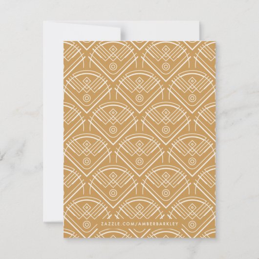 Moderne deco Lijst Stationery Note Kaart - Tan (Achterkant)