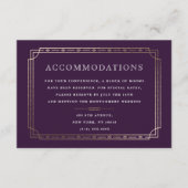 Moderne deco Plum Gold Foil Wedding Accommodatie Informatiekaartje (Voorkant)