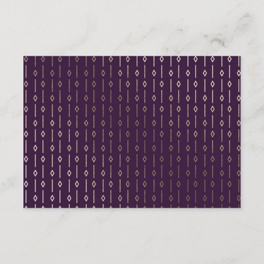 Moderne deco Plum Gold Foil Wedding Accommodatie Informatiekaartje (Achterkant)