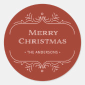 Moderne deco | Rood en Blush Roze Vrolijk Kerstfee Ronde Sticker (Voorkant)